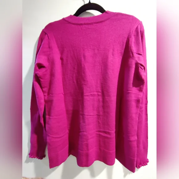 Candace Cameron Bure Hot Fuchsia Cardigan- XXS (Fits M/L) - Picture 2 of 4